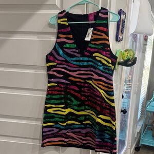 QUEEN OF SPARKLES Black Dress with Pink Label